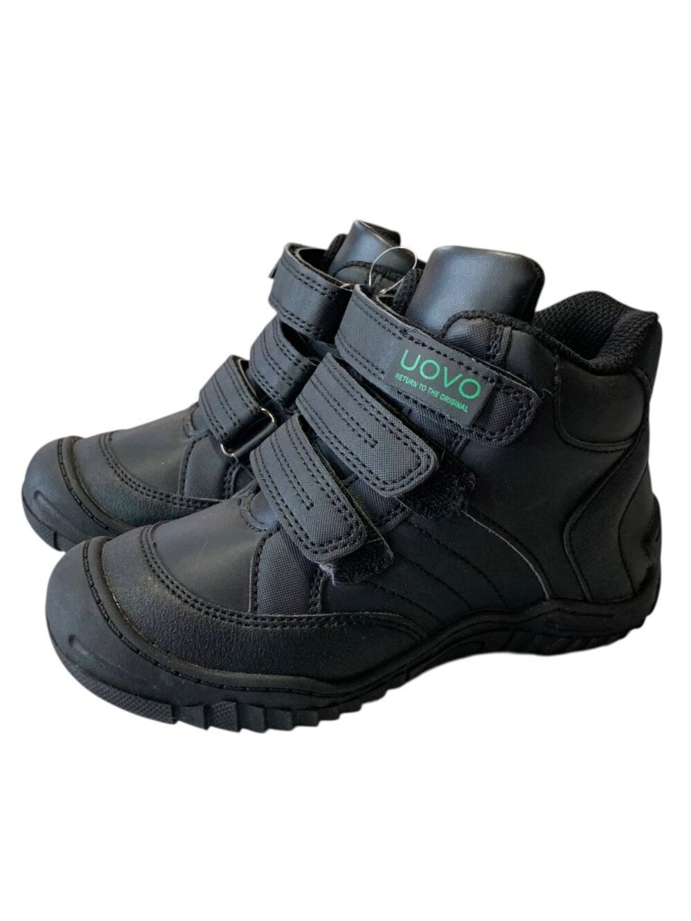 UOVO Black Waterproof Hi-Top Slip Resistant Boys Hiking Boot Sneakers NWT 1.5